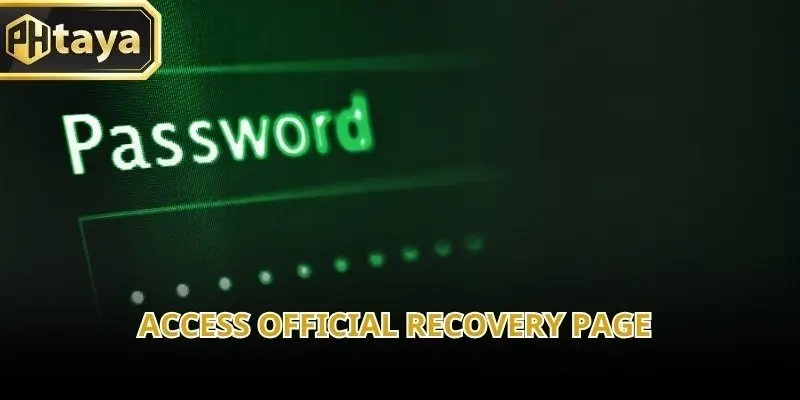 Reset Phtaya password process by visiting the official recovery page
