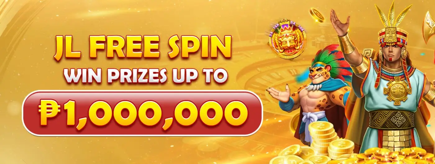 JL free spin promo win up to 1,000,000 pesos casino banner