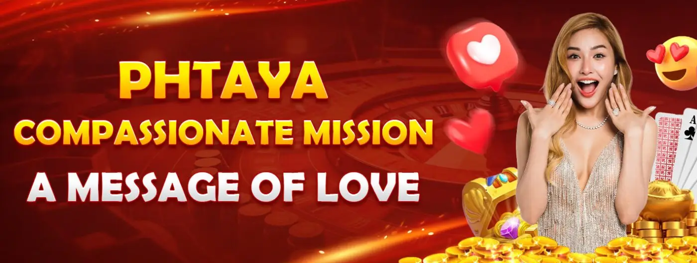 PHTAYA casino promotional banner with attractive model and coins